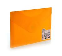Office Box, Pack de 10 Carpeta Sobre Cierre con de V-lock - Tamaño A6 / Pasaporte - 5 Vital Colors Opacos con acabado Soft Touch, Fabricado en Polipropileno 100% ECO. (Naranja)