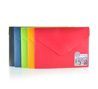 Office Box, Pack de 10 Carpeta Sobre Cierre con de V-lock - Tamaño A6 / Pasaporte - 5 Vital Colors Opacos con acabado Soft Touch, Fabricado en Polipropileno 100% ECO. (Surtido)