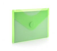 Office Box, Pack de 10 Carpeta Sobre Cierre con de V-lock - Tamaño A6 / Pasaporte, Cartilla - Disponible en 5 Classic Colors Translúcidos con acabado Soft Touch, 100% Reciclable. (Verde)