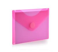 Office Box, Pack de 10 Carpeta Sobre Cierre con de V-lock - Tamaño A6 / Pasaporte/Cartilla - Disponible en 5 Classic Colors Translúcidos con acabado Soft Touch, 100% Reciclable. (Rojo)