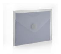 Office Box, Pack de 10 Carpeta Sobre Cierre con de V-lock - Tamaño A6 / Pasaporte, Cartilla - Disponible en 5 Classic Colors Translúcidos con acabado Soft Touch, 100% Reciclable. (Cristal)