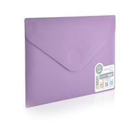 Office Box, Pack de 10 Carpeta Sobre Cierre con de V-lock - Tamaño A6 / Pasaporte - Colores Blush pastel con acabado Soft Touch, Fabricado en Polipropileno 100% ECO. (Morado Blush)