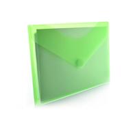 Office Box, Pack de 10 Carpetas Sobre con Cierre de V-Lock Formato A4+ Disponible en 5 colores traslúcidos con acabado Soft Touch, 100% Reciclable. (Verde)
