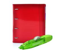 Office box - Pack Vuelta al Cole: Carpeta & Block + Cinta Correctora R10- Tu carpeta completa + un corrector recargable de máxima calidad por un precio único. (Rojo + Corrector R10)