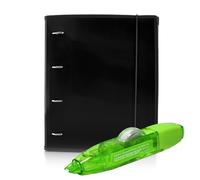 Office box - Pack Vuelta al Cole: Carpeta & Block + Cinta Correctora R10- Tu carpeta completa + un corrector recargable de máxima calidad por un precio único. (Negro + Corrector R10)