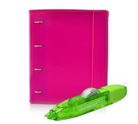 Office box - Pack Vuelta al Cole: Carpeta & Block + Cinta Correctora R10- Tu carpeta completa + un corrector recargable de máxima calidad por un precio único. (Fucsia + Corrector R10)