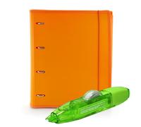 Office box - Pack Vuelta al Cole: Carpeta & Block + Cinta Correctora R10- Tu carpeta completa + un corrector recargable de máxima calidad por un precio único. (Naranja + Corrector R10)