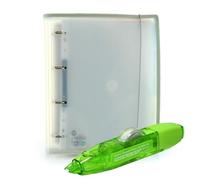 Office box - Pack Vuelta al Cole: Carpeta & Block + Cinta Correctora R10- Tu carpeta completa + un corrector recargable de máxima calidad por un precio único. (Gris + Corrector R10)