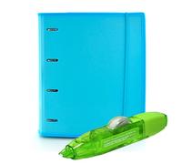 Office box - Pack Vuelta al Cole: Carpeta & Block + Cinta Correctora R10- Tu carpeta completa + un corrector recargable de máxima calidad por un precio único. (Azul Claro + Corrector R10)