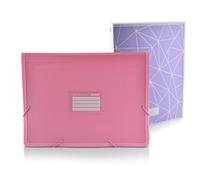 Office Box - Pack Vuelta al Cole: Carpeta Clasificadora PLUS COLORLINE - Con Apartado Para Cuaderno - 12 Divisiones + Carpeta 4 Anillas 25 mm - by Colorline (Rosa + Carpeta Anillas)