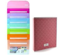 Office Box - Pack Vuelta al Cole: Carpeta de gomas desplegable con 7 departamentos y Colgador metálico, Tarjeta Horario Frontal y Gran Capacidad + Carpeta 4 Anillas 40 mm by Colorline (Rosa)