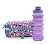 office box - Pack Vuelta al Cole: Estuche Triple + Botella de Silicona Plegable BWater - Lavable y Resistente para durar Todo el Curso por un Precio único. (Dogs+Bwater)