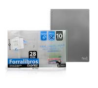 Office Box - Pack Vuelta al Cole: Forra Libros Express -El Único Completo- Identificador y 3 Tarjetas incluidas y 100% Ecológico,Fácil y Rápido. Tu libro forrado en 15 Seg. (28 cm) + Cuaderno Flexi A4