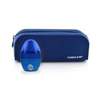 office box - Pack Vuelta al Cole: Porta Todo Estuche Rectangular de Silicona de Gran Resistencia y Lavable con Cremallera + Sacapuntas con Goma by Colorline (Azul Marino + Sacapuntas)
