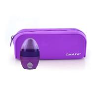 office box - Pack Vuelta al Cole: Porta Todo Estuche Rectangular de Silicona de Gran Resistencia y Lavable con Cremallera + Sacapuntas con Goma by Colorline (Morado + Sacapuntas)