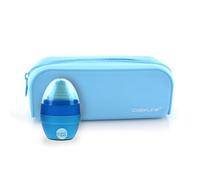 office box - Pack Vuelta al Cole: Porta Todo Estuche Rectangular de Silicona de Gran Resistencia y Lavable con Cremallera + Sacapuntas con Goma by Colorline (Azul Claro + Sacapuntas)