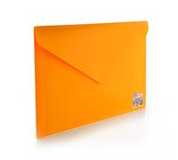 Office Box, Packs de 10 Carpeta Sobre con Cierre de V-Lock Formato A4+ en 5 colores opacos Vital con interior brillo y exterior Mate en acabado Soft Touch, 100% Reciclable. (Naranja)