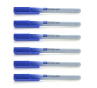 office box Pluma Estilográfica Desechable de Tinta Azul PS128 con Punta Metálica y Visor de Tinta, Pack de 6, para Todo Tipo de Usos y Lettering