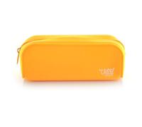 office box - Porta Todo- Estuche de Silicona Rectangular - Cierre de Cremallera - Gran Capacidad y Duración, Lavable y Resistente, Múltiples Colores - Máxima Calidad. (Naranja Vital)