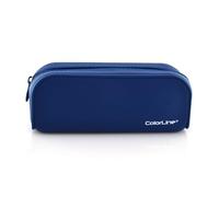 office box, Portatodo Estuche Rectangular de Silicona Ultra Suave de Gran Capacidad, Lavable y con Gran Resistencia, Cierre de Cremallera Xtra con Tirador Exclusivo de Colorline. (Azul Marino)