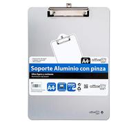 office box Soporte de Aluminio A4 Rígido y Sólido con Esquinas Redondeadas, Colgador, y Pinza con Protectores de Papel by