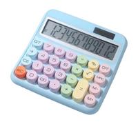 Office Calculating Device - Big Key Adding Machine, Twelve Digit Counting Tool, Wide Screen Financial Calculator Equipment | Solar Battery Powered Arithmeticc Processor Portable Numeric Computing