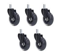 Office Chair Wheels, 5 Pcs Chair Rotate Wheel Replacement Set 3in 360 Degree Noise Free Straight Chair Universal Caster for Office