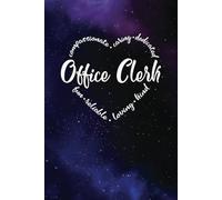 Office Clerk Gift - a Blank Lined Journal with Heart Words, Great for Showing Your Appreciation: Purple and Blue Universe design