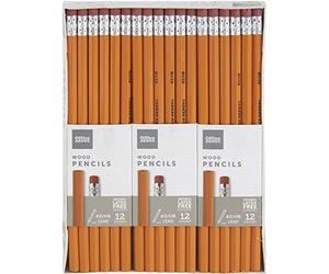 Office Depot® Lápices de madera de marca, #2 HB mina media, amarillo, 12 lápices por paquete, juego de 6 paquetes