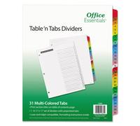 Office Essentials 11681 Separadores de tabla y pesta as, 31 pesta as, tama o carta