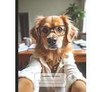 Office Golden Retriever Composition Notebook: Business Dog Taking a Selfie | College Ruled with Margin Line, Book for Work or School, Writing, ... for Professionals, Students and Animal Lovers