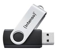 Intenso Office Line - Memoria USB de 64 GB, USB A 3.2, Memoria USB A 3.2 de hasta 70 MB/s, Carcasa de plástico Resistente, Color Plateado y Negro