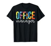 Office Manager Regreso a la Escuela Tie Dye Retro Rainbow Camiseta