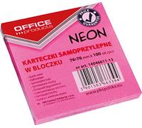 Office Products 14046611 - 13 - Notas adhesivas (76 x 76 mm, 1 x 100 hojas, Neon, rosafarbig
