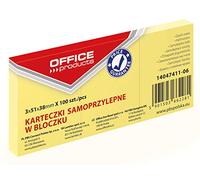 Office Products 14047411-06 - Notas adhesivas (38 x 51 mm, 3 blocs, 100 hojas), color amarillo pastel