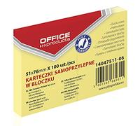 Office Products 14047511 - 06 - Notas adhesivas 51 x 76 mm, 1 x 100 hojas, color pastel/kanariengelb