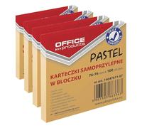 Office Products 14047611-07- Notas adhesivas (76 x 76 mm, 1 x 100 hojas, color pastel/orangefarbig (Paquete de 4)