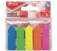 Office Products 14223737-99 Index - Tiras adhesivas para marcapáginas (60 micrones, 12 x 45 mm, 5 x 25 hojas), varios colores