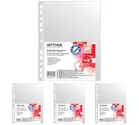 Office Products 21142115-90 - Carteras para documentos hechas de película de polipropileno suave y lisa, 30 μm de grosor. 100 unidades. (Paquete de 4)