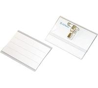 Office Products 8348000pl de 99 Iden tyfikator Danubio, Z klipsem I agrafką, otwór Z Boku, transpar entny Danubio portanombres con pinza combi, apertura lateral, blando, transparente