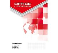 Office Products - Bloc de notas (100 hojas, tamaño A4, 60 a 80 g/m²), diseño de rayas, color blanco, rojo, formato A4, peso (g/m2)