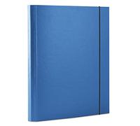 Office Products - Carpeta para documentos (3 solapas A4/30, con banda de goma, material de cartón), color azul