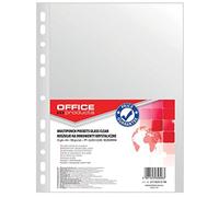 OFFICE PRODUCTS Fundas para catálogos/DIN A4 / Transparentes Parte Superior Abierta Transparentes Fundas de Plástico Perforadas/PP/Transparente 55 Micras, 100 unidades (1 unidad)