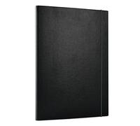 OFFICE PRODUCTS PP A4/15 - Carpeta portadocumentos con banda de goma, cartón de polipropileno por una cara, color negro, formato A4