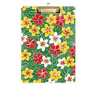 Office Solutions Direct - Portapapeles dentales con diseño de flores amarillas tropicales hawaianas, tamaño A4, impermeable, para entrenadores, aulas médicas, tamaño 9 x 12 pulgadas