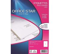 Office Star boite 100 etiquetas versátiles, Tamaño: 199.6 x 289.1 mm, blanco