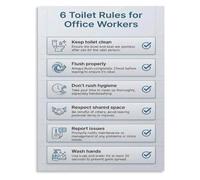 Office Toilet Rule Poster for Workplace Breakroom Janitor Staff