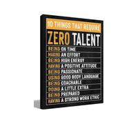 Office Wall-Art Decor Motivational Quotes Ten Things That Require Zero Talent Inspirational Canvas Print Gift For Men Women Coworker