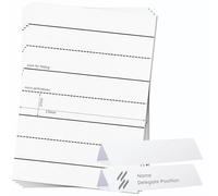 OfficeGear Tarjetas anchas para tienda de campaña de 4 en adelante [55 hojas - 220 tarjetas] 37 x 210 mm, imprimibles, A4, 170 g/m², tarjetas de lugar plegables para hoteles, bodas, conferencias
