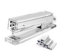 OfficeGoods Acrylic Stapler - Aesthetic Staplers for Desk, Home or Office - Unique and Stylish Design - Take Standard 1.4 inch of Staples - Silver